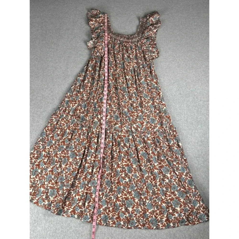 Moon River Tiered Maxi Dress Women Sz M‎ Floral Smocked Boho Cottagecore Prairie